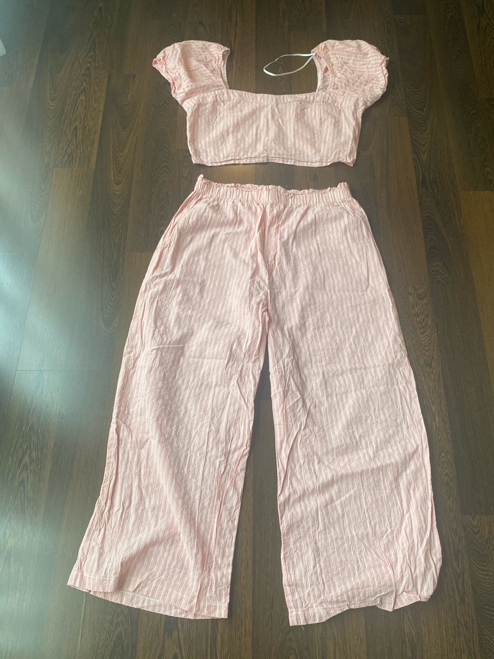 2 Piece crop top/high waist crop pants Size XL (Cart K-109)